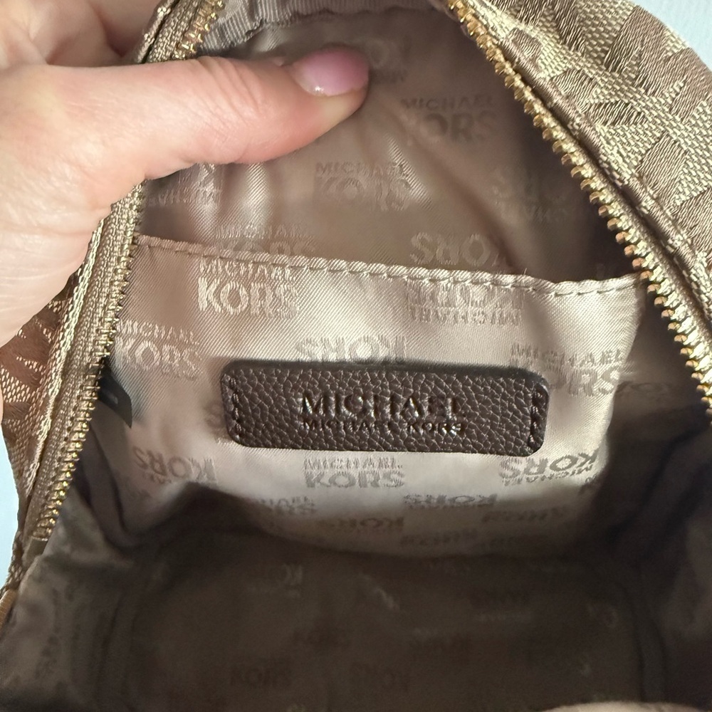 Michael Kors Signature Mini Backpack Brown MK Logo - Picture 6 of 8